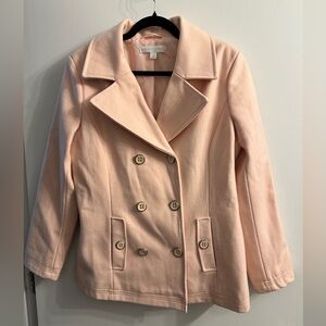 New York & Company Wool-Blend Light Pink Pea Coat